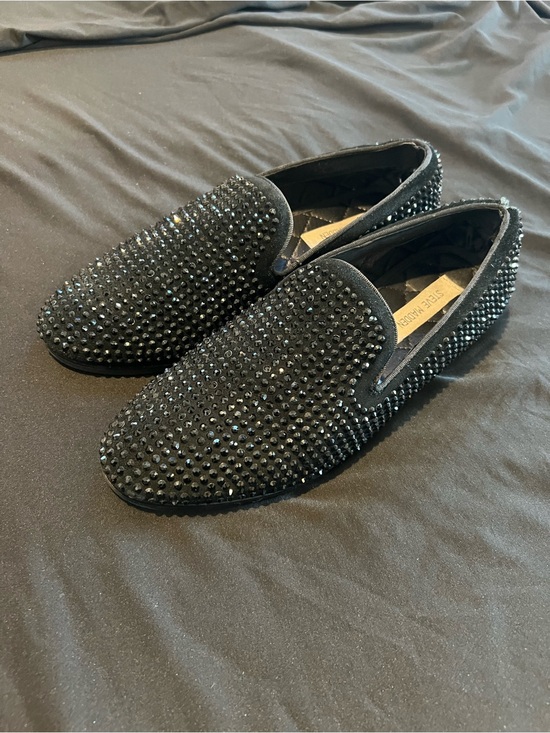Steve Madden Men’s Black Crystal-Studded Slip-On Loafers main image 4